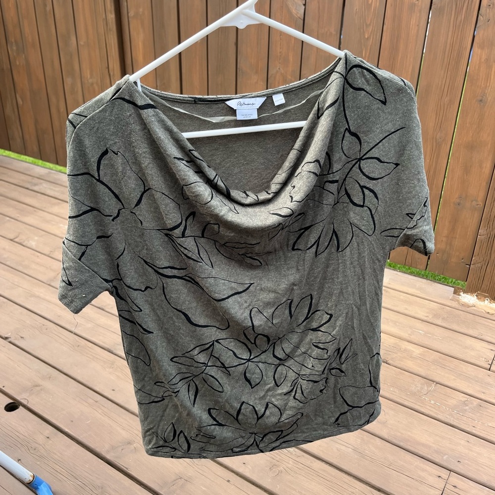 Reitmans Relaxed cowl
Slouch Olive Floral Women's Top